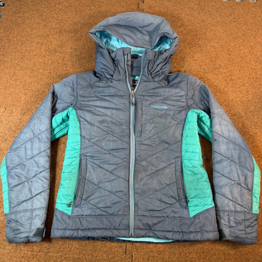 Patagonia Nano Air Hoody Womens Small Blue Teal Insulated Puffer Jacket Hooded
